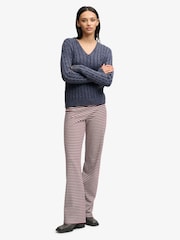 Superdry Navy Blue Washed V-Neck Cable Jumper - Image 2 of 4