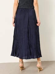 FatFace Coco Navy Pleated Midi Skirt - Image 2 of 6