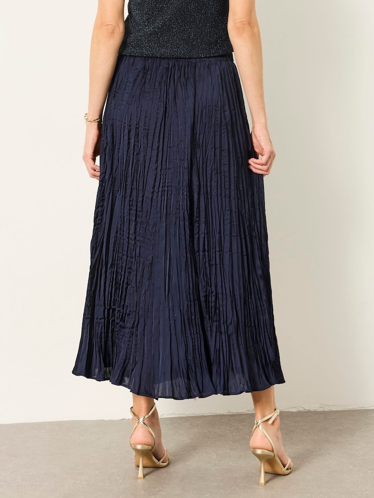 FatFace Coco Navy Pleated Midi Skirt - Image 2 of 6 FatFace Coco Navy Pleated Midi Skirt - Image 2 of 6