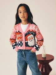 Pink Christmas Cardigan (3-16yrs) - Image 1 of 8