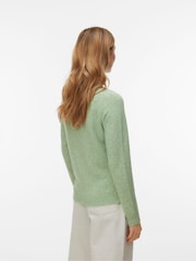 Verde - Pulover tricotat comod și moale la atingere cu guler rotund VERO MODA - Imaginea 2 din 5