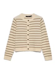 VERO MODA Cream Round Neck Cardigan - Image 5 of 5