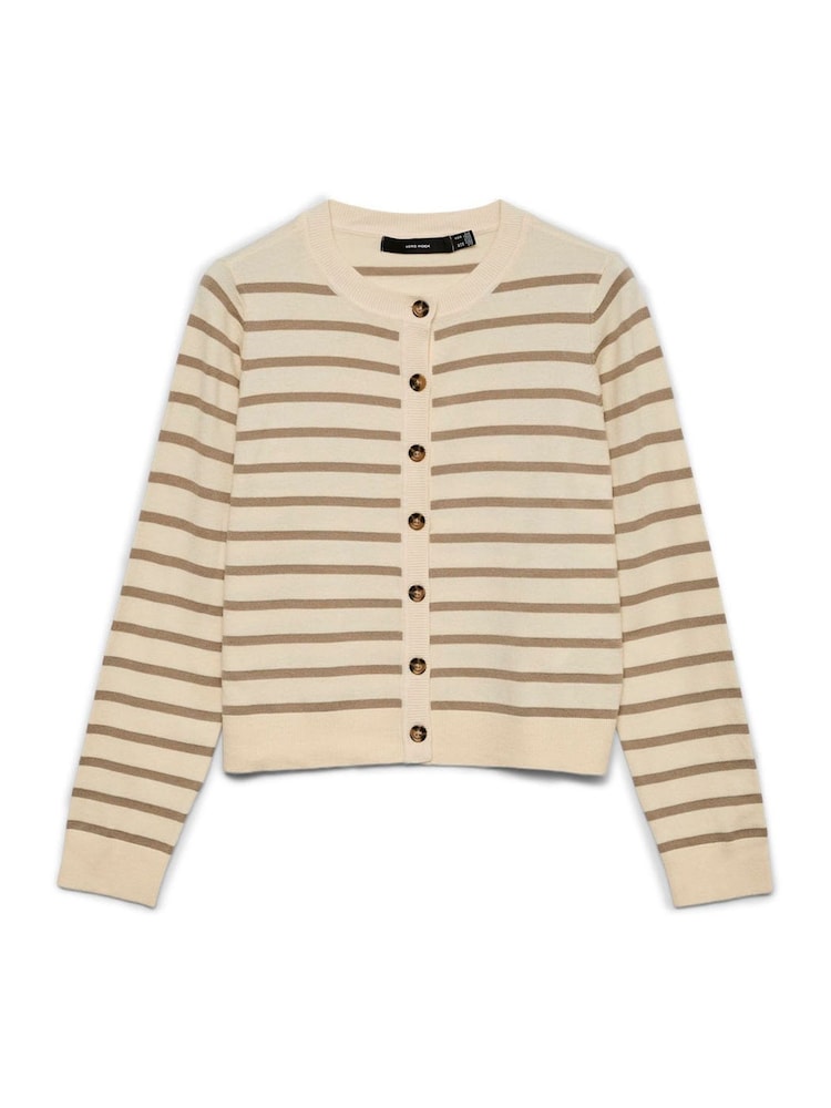 VERO MODA Cream Round Neck Cardigan - Image 5 of 5