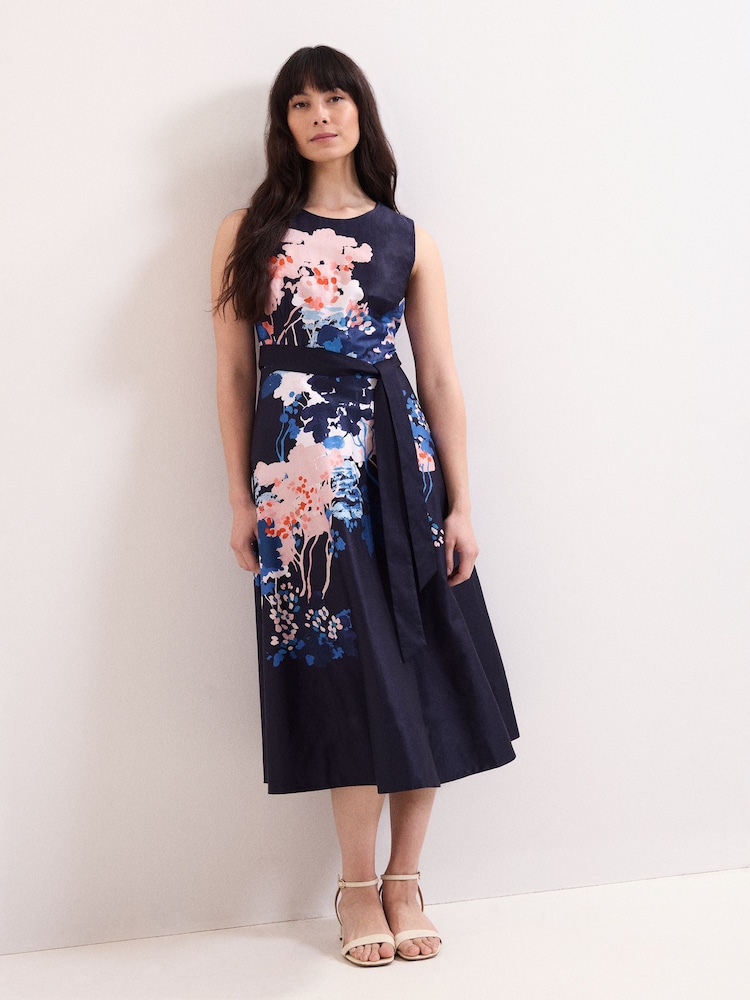 Phase Eight Blue Natalya Floral Dress - Image 1 of 7