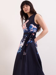 Phase Eight Blue Natalya Floral Dress - Image 3 of 7