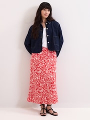 Phase Eight Red Floral Midi Skirt - Image 1 of 6