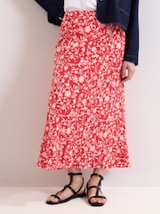 Phase Eight Red Floral Midi Skirt - Image 3 of 6