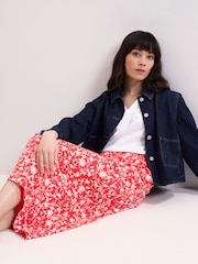 Phase Eight Red Floral Midi Skirt - Image 5 of 6