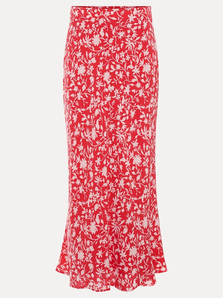 Phase Eight Red Floral Midi Skirt - Image 6 of 6 Phase Eight Red Floral Midi Skirt - Image 6 of 6