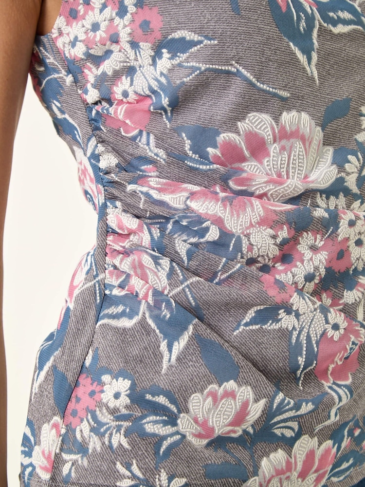 Roman Pink Floral Mesh Top - Image 5 of 5