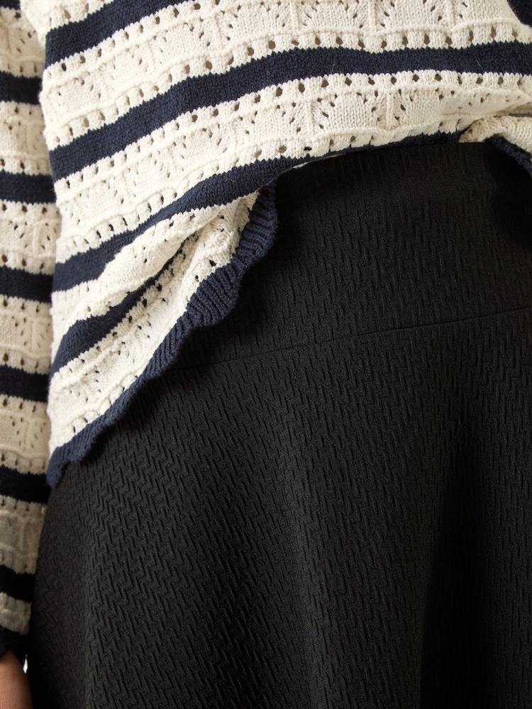 Roman Black Textured Skater Skirt - Image 5 of 5 Roman Black Textured Skater Skirt - Image 5 of 5