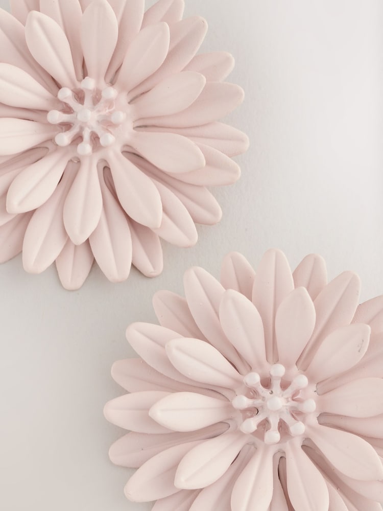 Pink Powder Coated Flower Stud Earrings - Image 3 of 3 Pink Powder Coated Flower Stud Earrings - Image 3 of 3