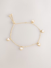 Goldfarben - Real Shell Heart Drop Pulley Bracelet - Bild 1 von 3