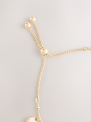 Goldfarben - Real Shell Heart Drop Pulley Bracelet - Bild 2 von 3
