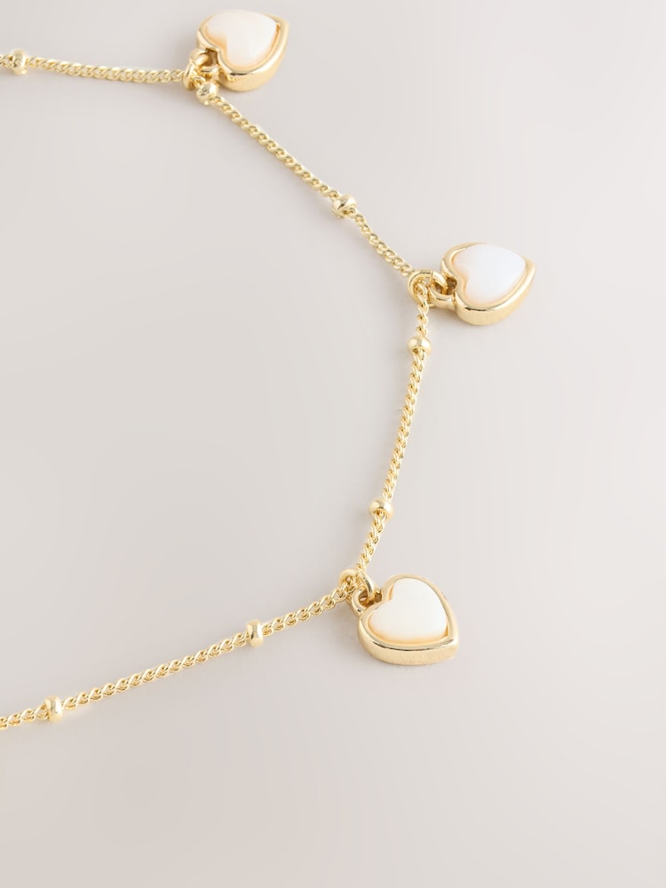 Goldfarben - Real Shell Heart Drop Pulley Bracelet - Bild 3 von 3