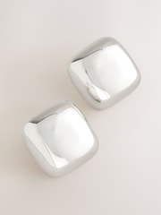 Silver Tone Square Stud Earrings - Image 4 of 5