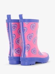 Hatley Pink Heart Burst Shiny Wellies - Image 2 of 4