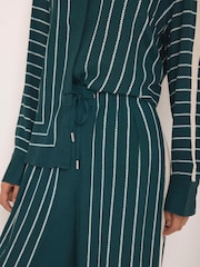 Mint Velvet Green Graphic Print Striped Trousers - Image 4 of 7