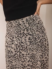 Mint Velvet Brown Animal Print Midi Skirt - Image 5 of 8
