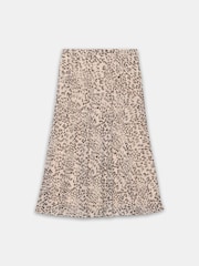 Mint Velvet Brown Animal Print Midi Skirt - Image 8 of 8