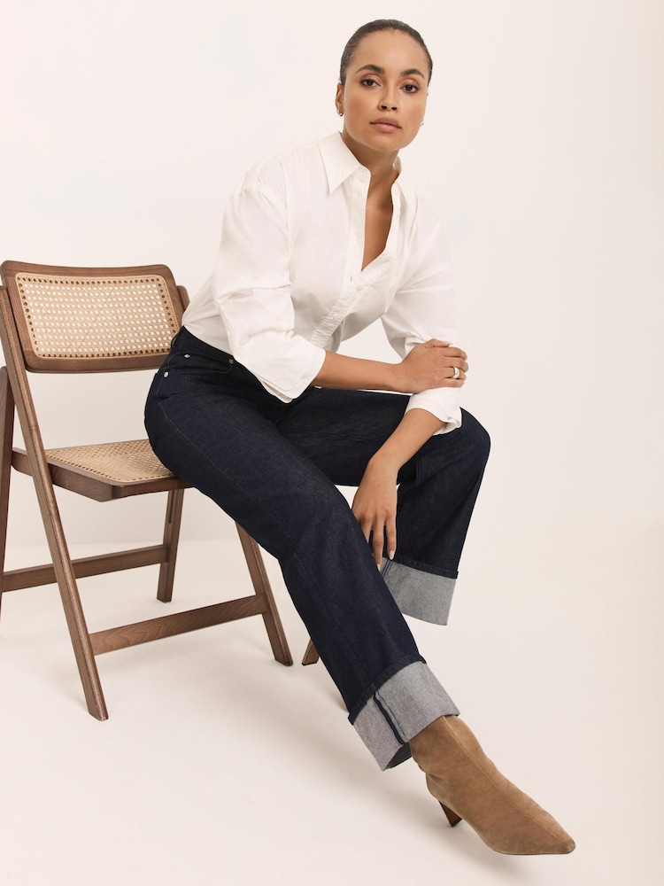 Mint Velvet Blue Denim Turn Up Jeans - Image 2 of 8 Mint Velvet Blue Denim Turn Up Jeans - Image 2 of 8