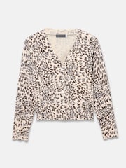 Mint Velvet Brown Leopard Print Cotton Cardigan - Image 6 of 7