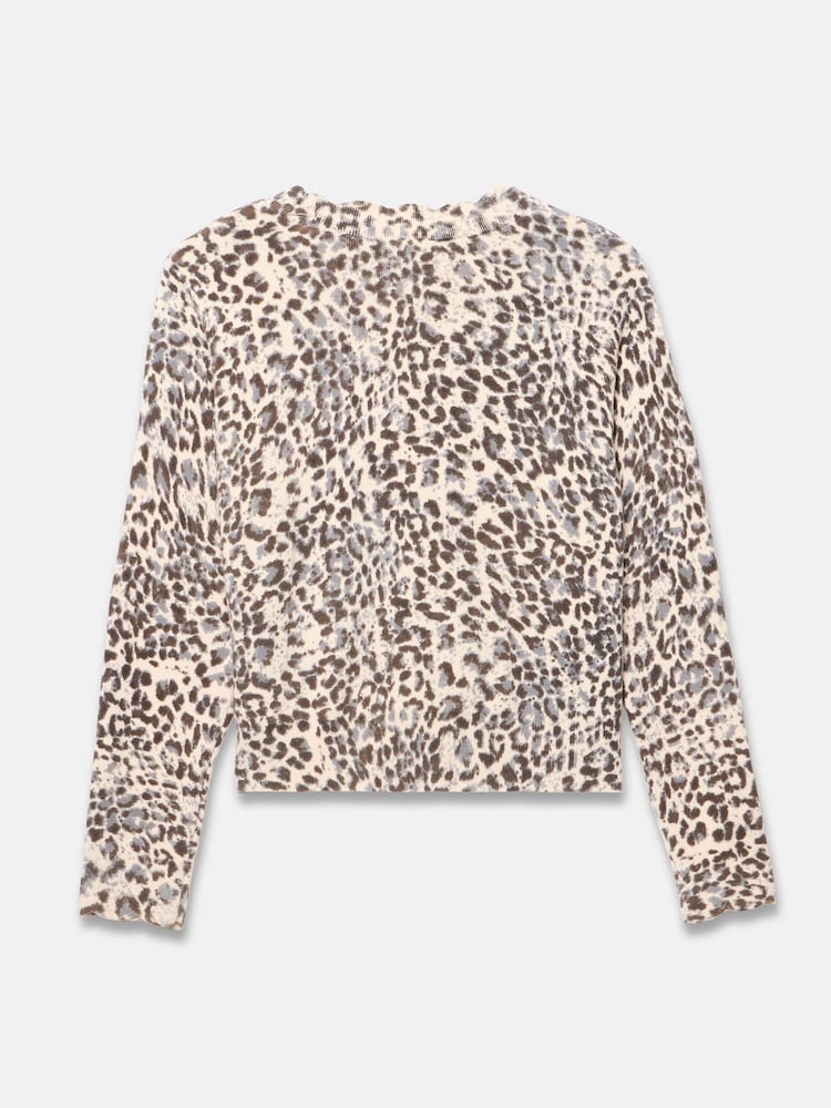 Mint Velvet Brown Leopard Print Cotton Cardigan - Image 7 of 7