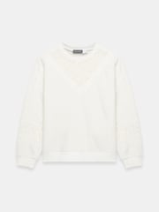 Mint Velvet White Lace Detail Sweatshirt - Image 7 of 7