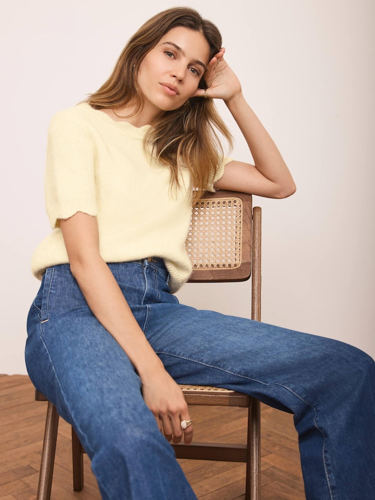 Mint Velvet Scallop Knit Top - Imaginea 1 din 4