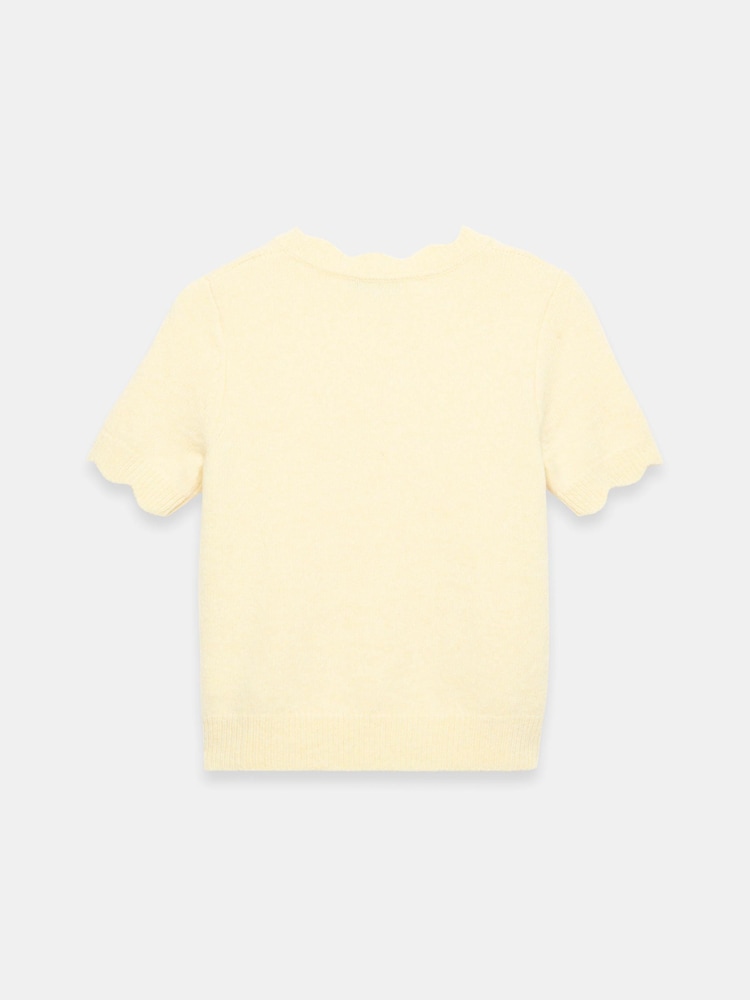 Mint Velvet Yellow Scallop Knit Top - Image 6 of 6