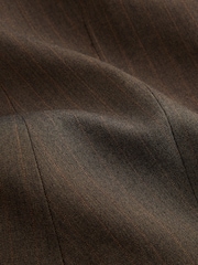 Chocolate Brown Stripe Double Breasted Blazer - Image 7 of 8