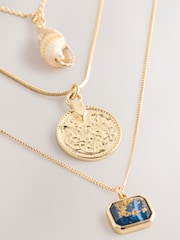 Gold Tone Pendant Heritage 4 Layer Necklace - Image 4 of 5