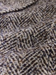 Brown/Cream N. Premium Herringbone Contrast Collar Blazer - Image 7 of 8