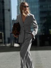 Light Grey Tailored Collarless Jacket - Image 2 of 8