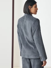 Slate Grey Cord Double Breasted Relaxed Blazer - Image 5 of 9