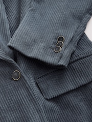 Slate Grey Cord Double Breasted Relaxed Blazer - Image 8 of 9