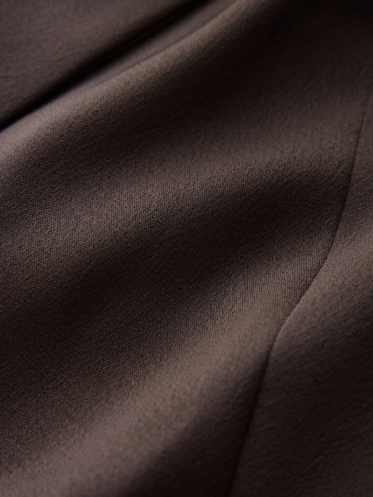 Chocolate Brown Satin Blazer - Image 10 of 10