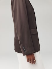 Chocolate Brown Satin Blazer - Image 7 of 10
