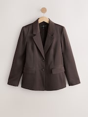 Chocolate Brown Satin Blazer - Image 8 of 10