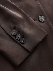 Chocolate Brown Satin Blazer - Image 9 of 10