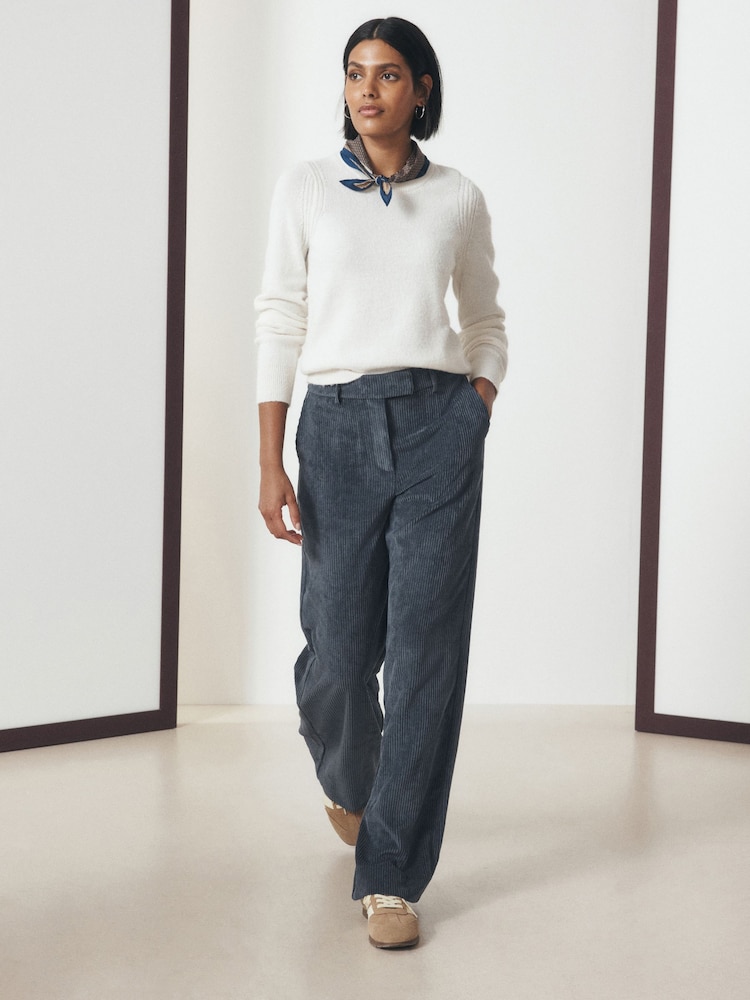 Slate Grey Cord Wide Leg Trousers - Image 2 of 8