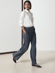 Slate Grey Cord Wide Leg Trousers - Image 3 of 8
