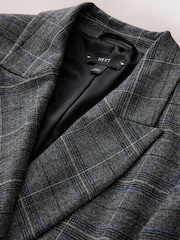 Grey/Blue Check Asymmetric Blazer - Image 2 of 9