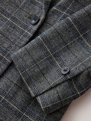 Grey/Blue Check Asymmetric Blazer - Image 8 of 9