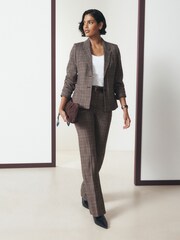 Brown Check Single Breasted Blazer - Image 2 of 8