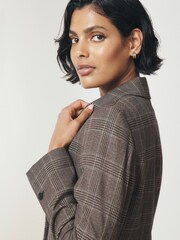 Brown Check Single Breasted Blazer - Image 4 of 8