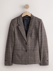 Brown Check Single Breasted Blazer - Image 6 of 8