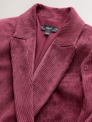 Burgundy Red Cord Double Breasted Relaxed Blazer - Image 7 of 9