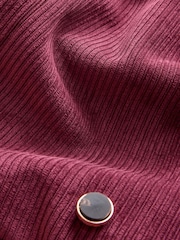 Burgundy Red Cord Double Breasted Relaxed Blazer - Image 9 of 9