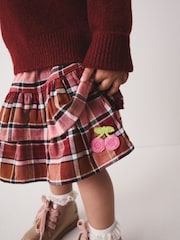 Berry and Pink Fairisle Jumper and Check Skirt Set (3mths-7yrs) - Image 4 of 5